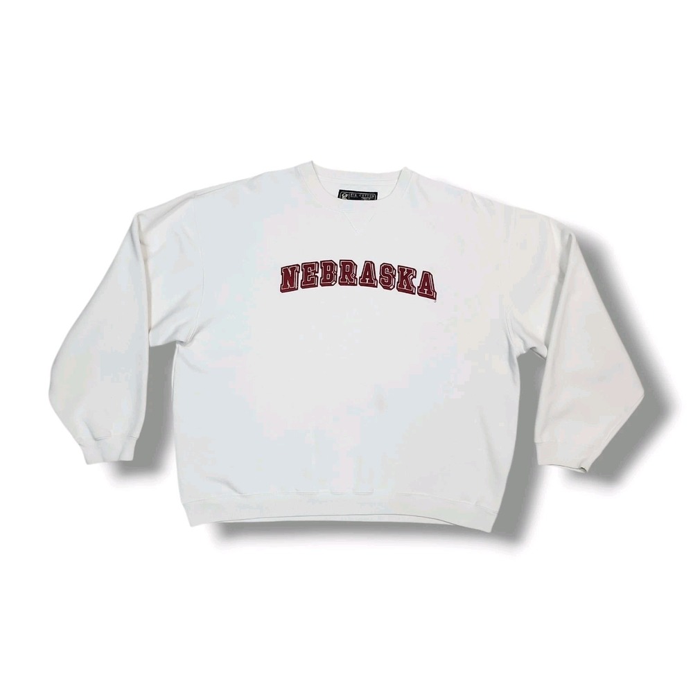 VTG‎ 90's Nebraska Cornhuskers Gear for Sports Men's L White Sweatshirt Pullover